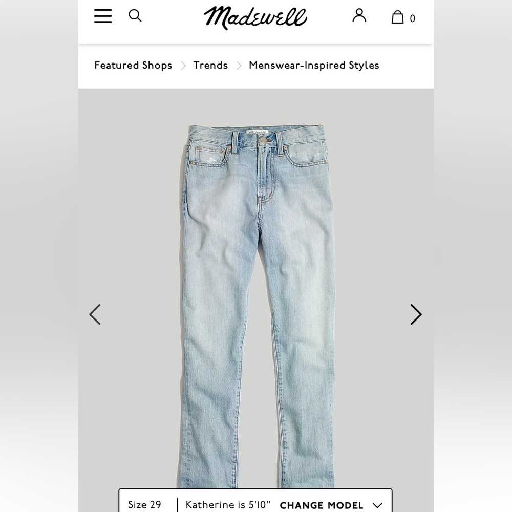Madewell Perfect Vintage Jeans - Fitzgerald Light Wash - Size 29